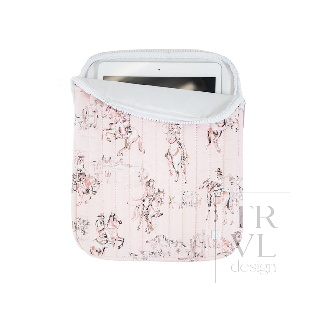 QUILTED TABLET CASE - COWGIRL TOILE - Travel Pouches