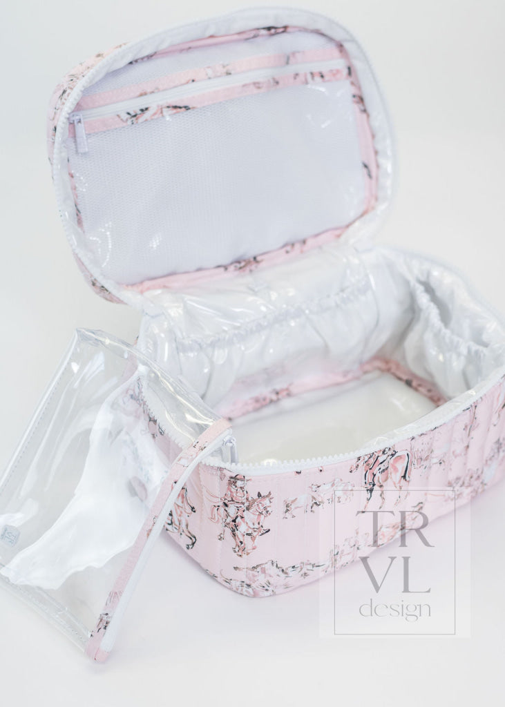 QUILTED TRAIN SET - COWGIRL TOILE - Cosmetic & Toiletry Bags