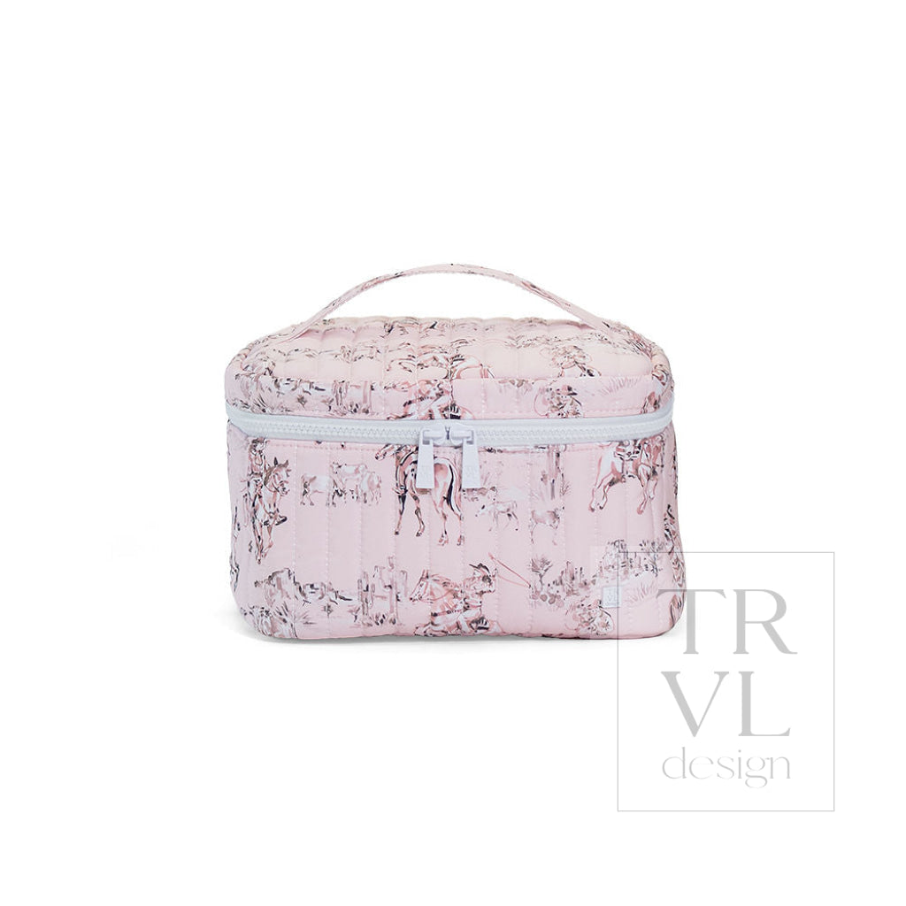 QUILTED TRAIN SET - COWGIRL TOILE - Cosmetic & Toiletry Bags