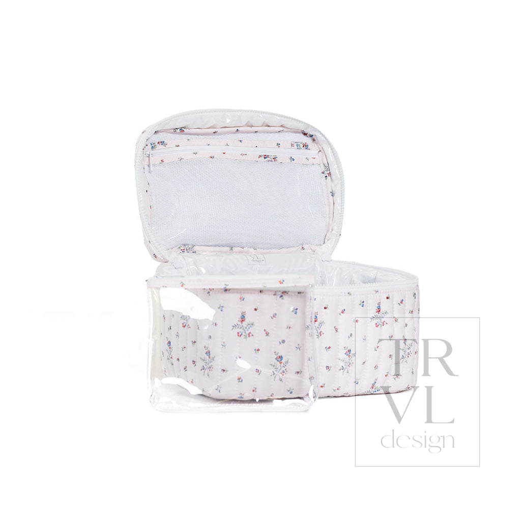 QUILTED TRAIN SET - FLEURIE - Cosmetic & Toiletry Bags