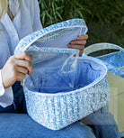 QUILTED TRAIN SET - HAMPTONS FLORAL - Cosmetic & Toiletry Bags