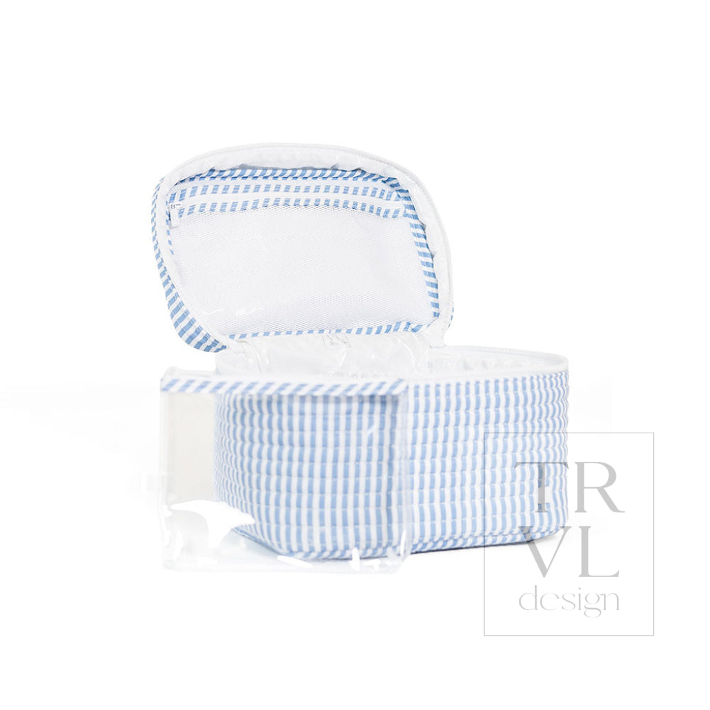 QUILTED TRAIN SET - PIMLICO STRIPE CHAMBRAY - Cosmetic & Toiletry Bags