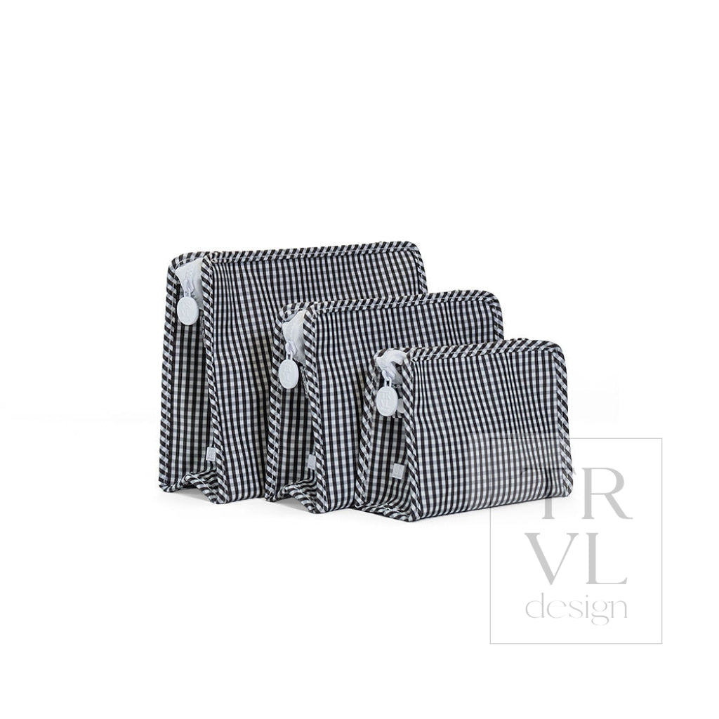 ROADIE LARGE - GINGHAM BLACK - Travel Pouches