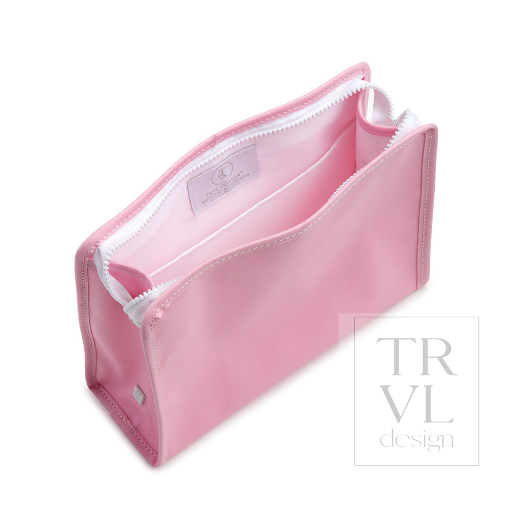 Roadie Large - Bunny Toile Pink Zip Pouch *New!