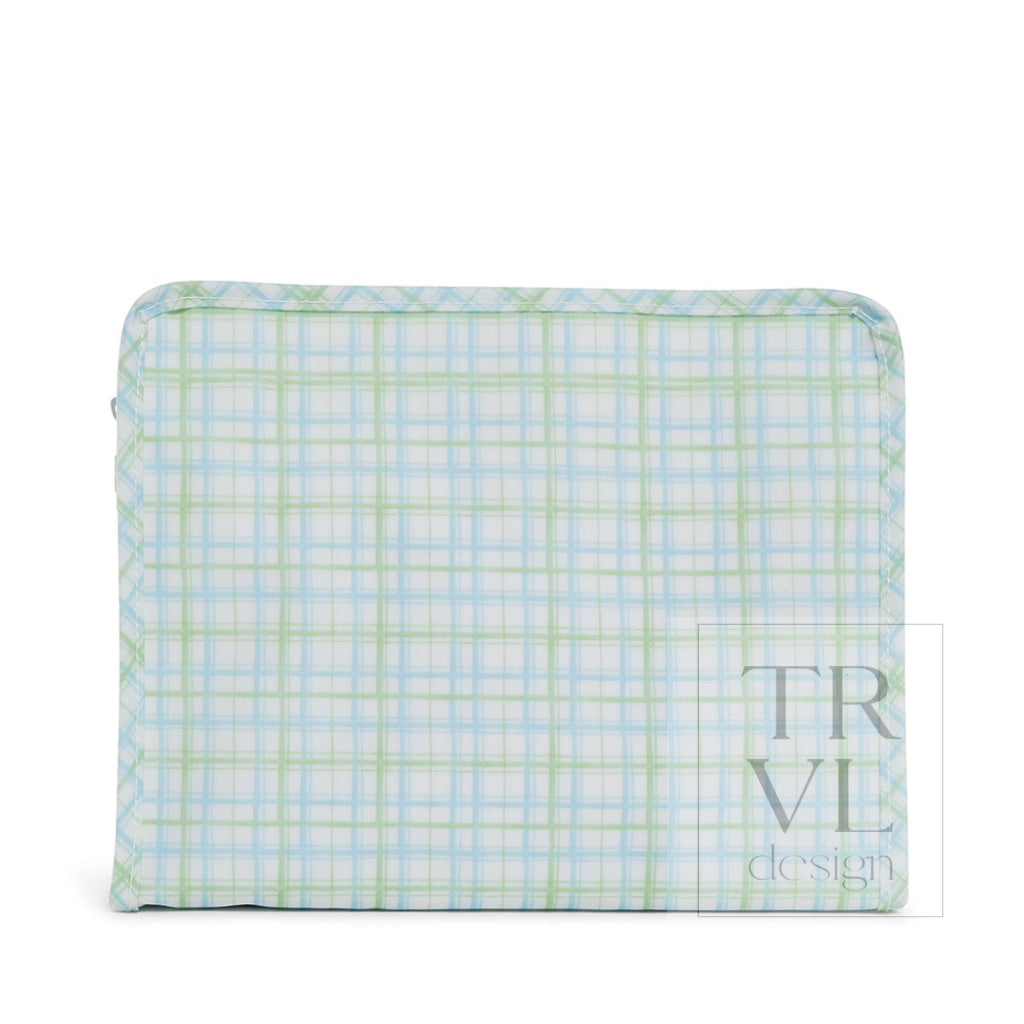 Roadie Large - Classic Plaid Green Zip Pouch *7/15 Ship