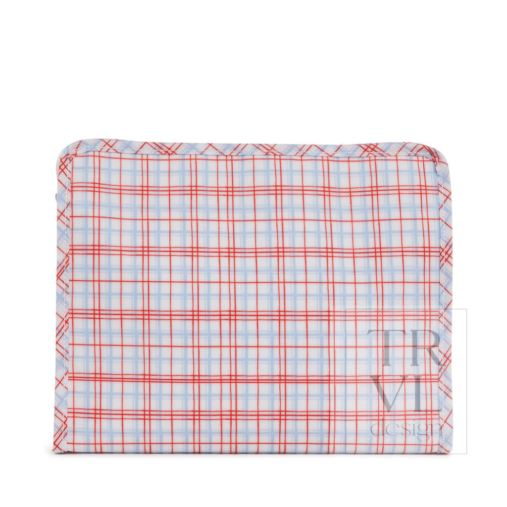 Roadie Large - Classic Plaid Red Zip Pouch