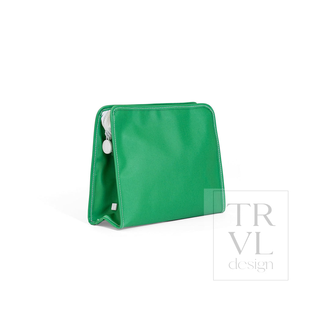 ROADIE LARGE Zip Pouch - COATED CANVAS KELLY GREEN - Travel Pouches