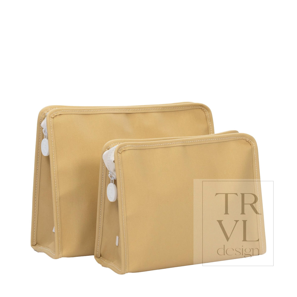 ROADIE LARGE Zip Pouch - COATED CANVAS KHAKI - Travel Pouches
