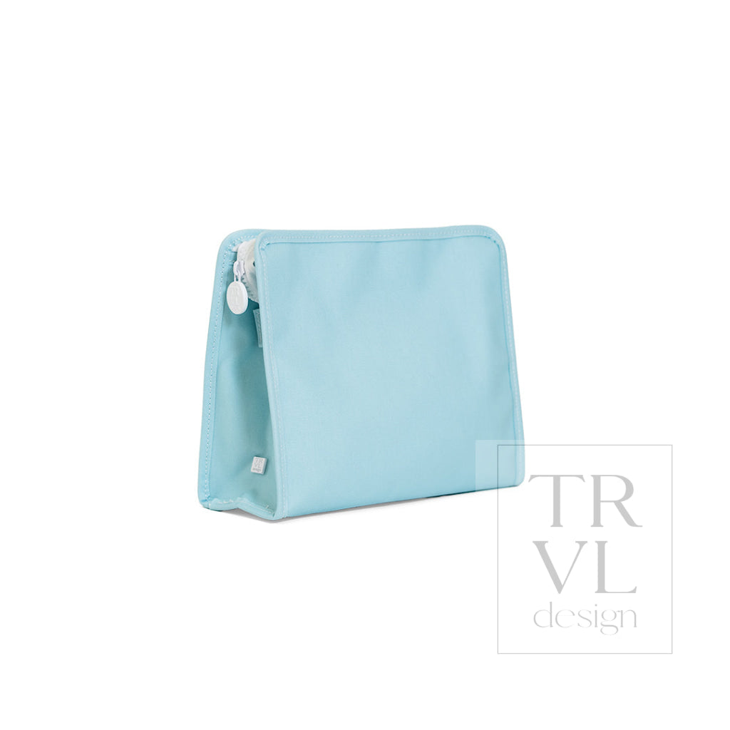 ROADIE LARGE Zip Pouch - COATED CANVAS LAKE BLUE - Travel Pouches