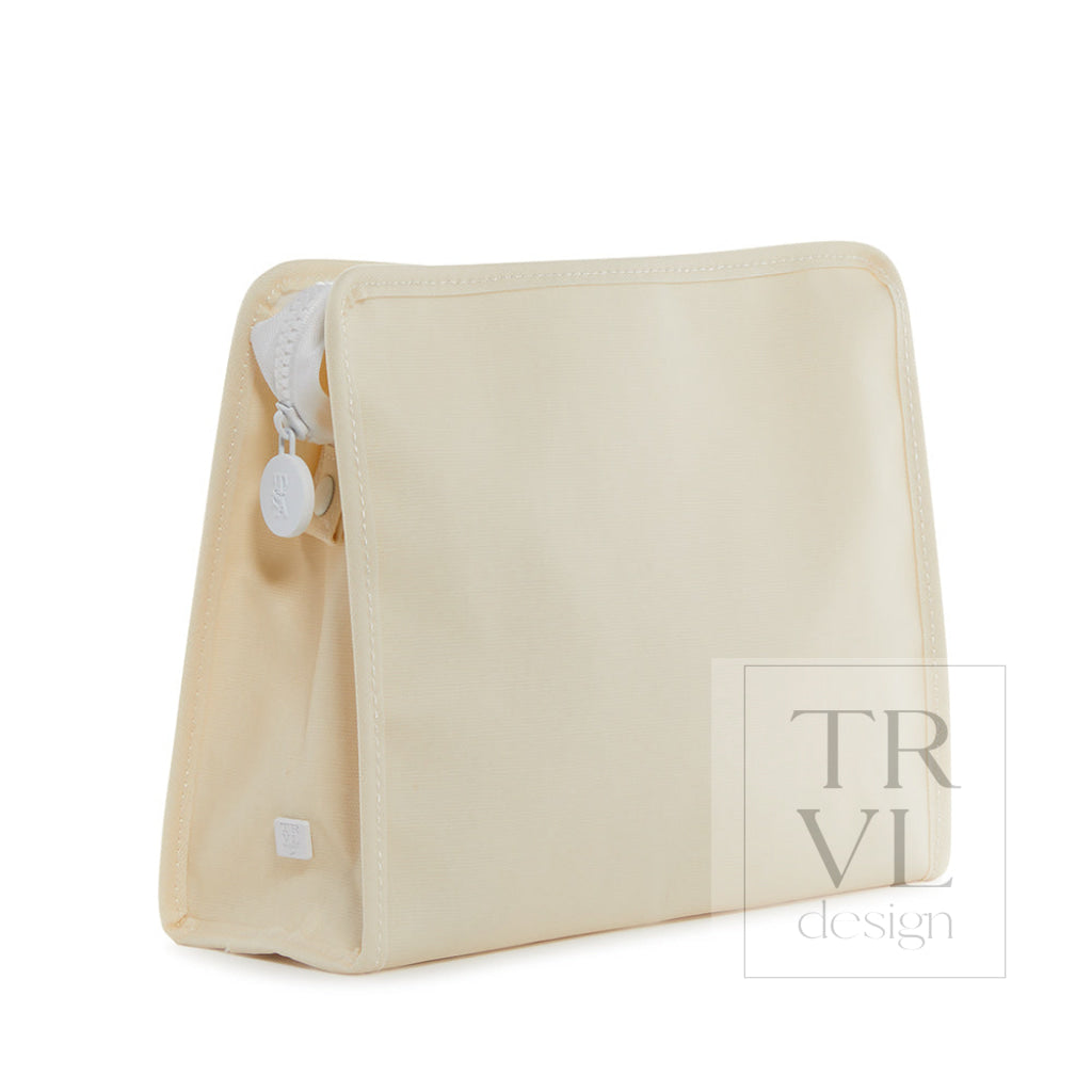 Roadie Large - Coated Canvas Natural Zip Pouch