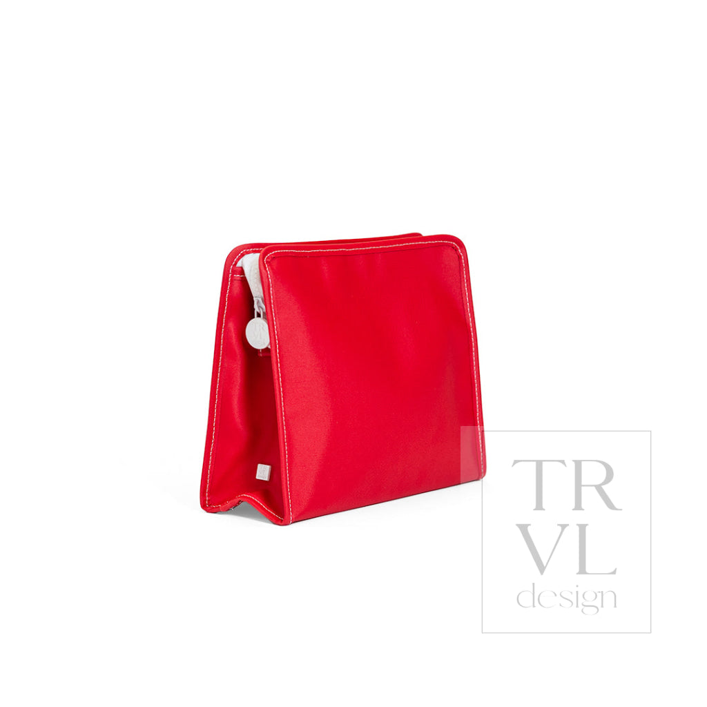ROADIE LARGE Zip Pouch - COATED CANVAS RED - Travel Pouches