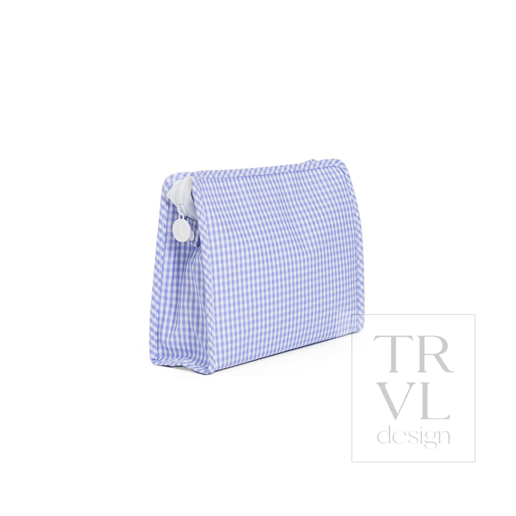 ROADIE LARGE Zip Pouch - GINGHAM LILAC - Travel Pouches