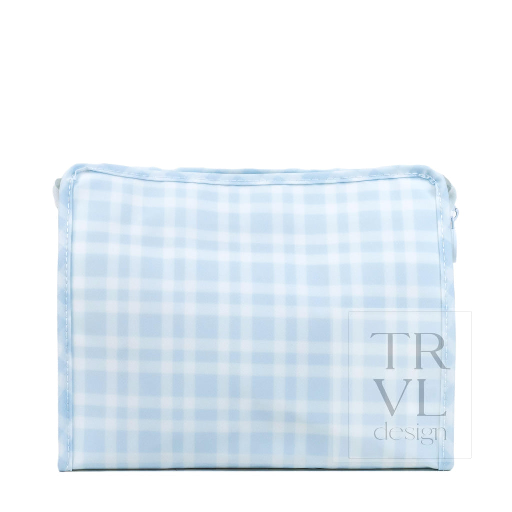 ROADIE LARGE Zip Pouch - PIMLICO PLAID BLUE - Travel Pouches