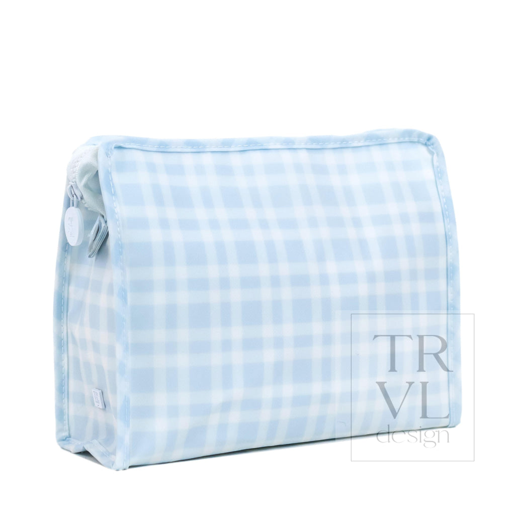 ROADIE LARGE Zip Pouch - PIMLICO PLAID BLUE - Travel Pouches