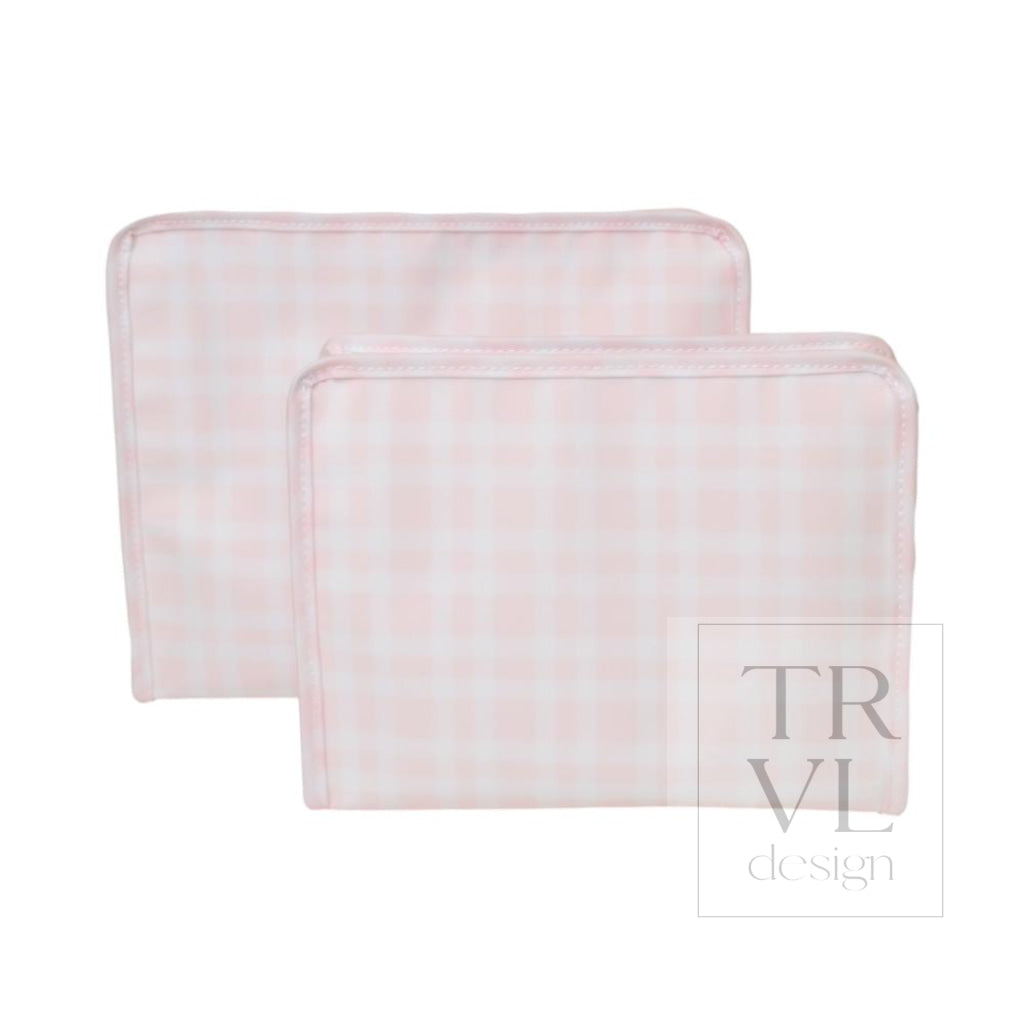 Roadie Large - Pimlico Plaid Pink Zip Pouch Pimlico Plaid Pink