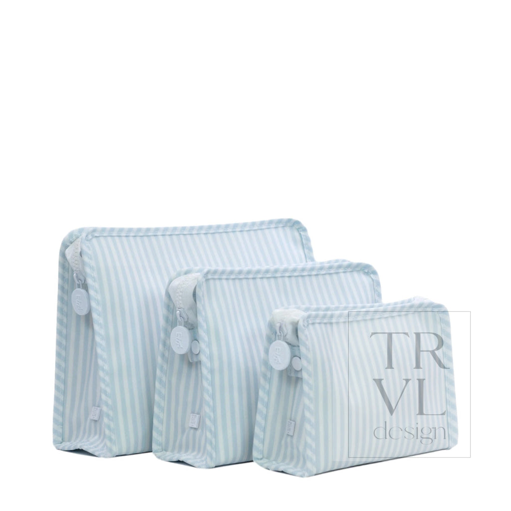 ROADIE LARGE Zip Pouch - PIMLICO STRIPE BLUE - Travel Pouches
