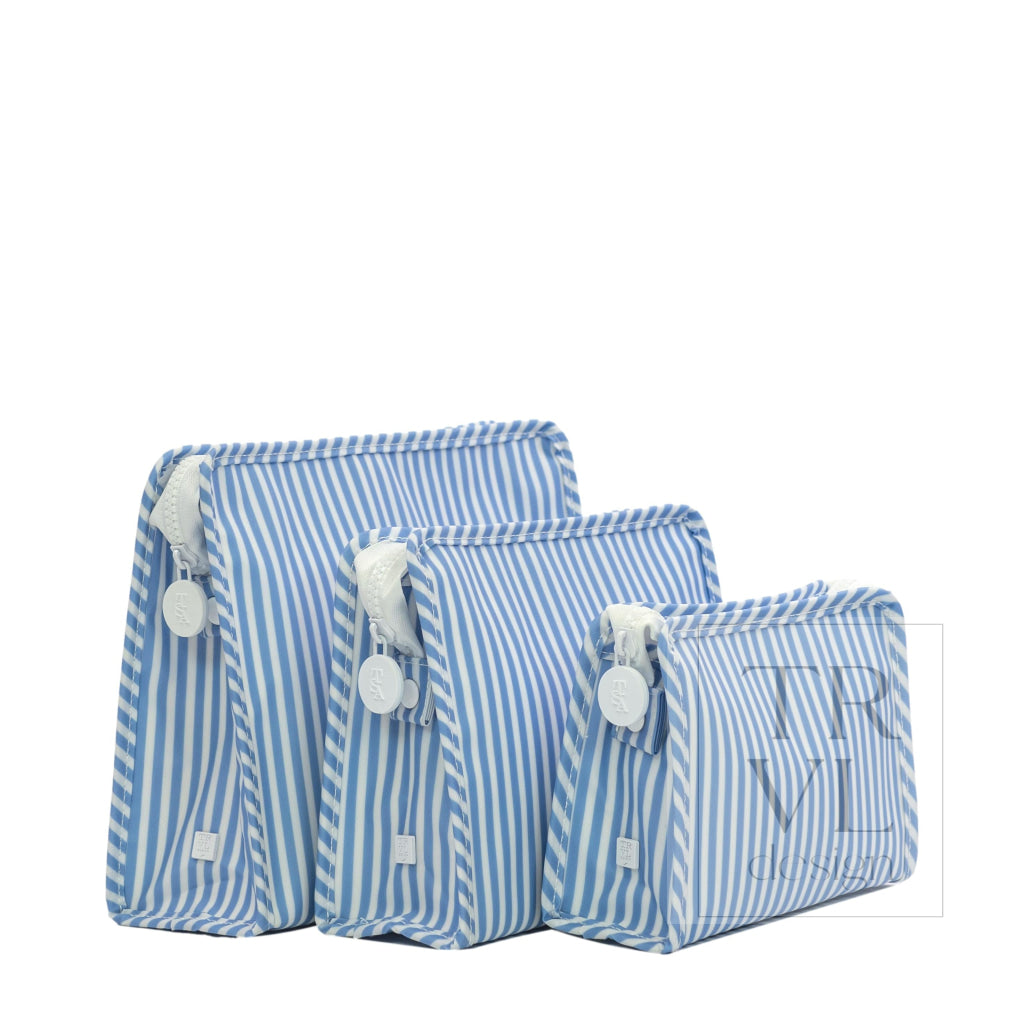 ROADIE LARGE Zip Pouch - PIMLICO STRIPE CHAMBRAY - Travel Pouches