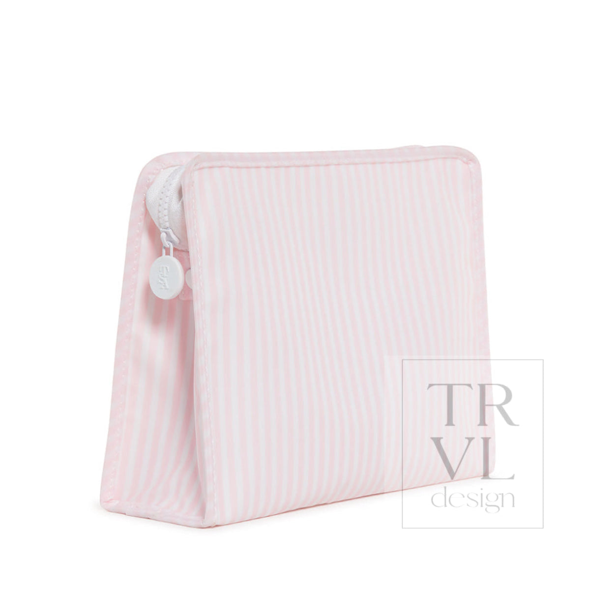 Roadie Large - Pimlico Stripe Pink Zip Pouch