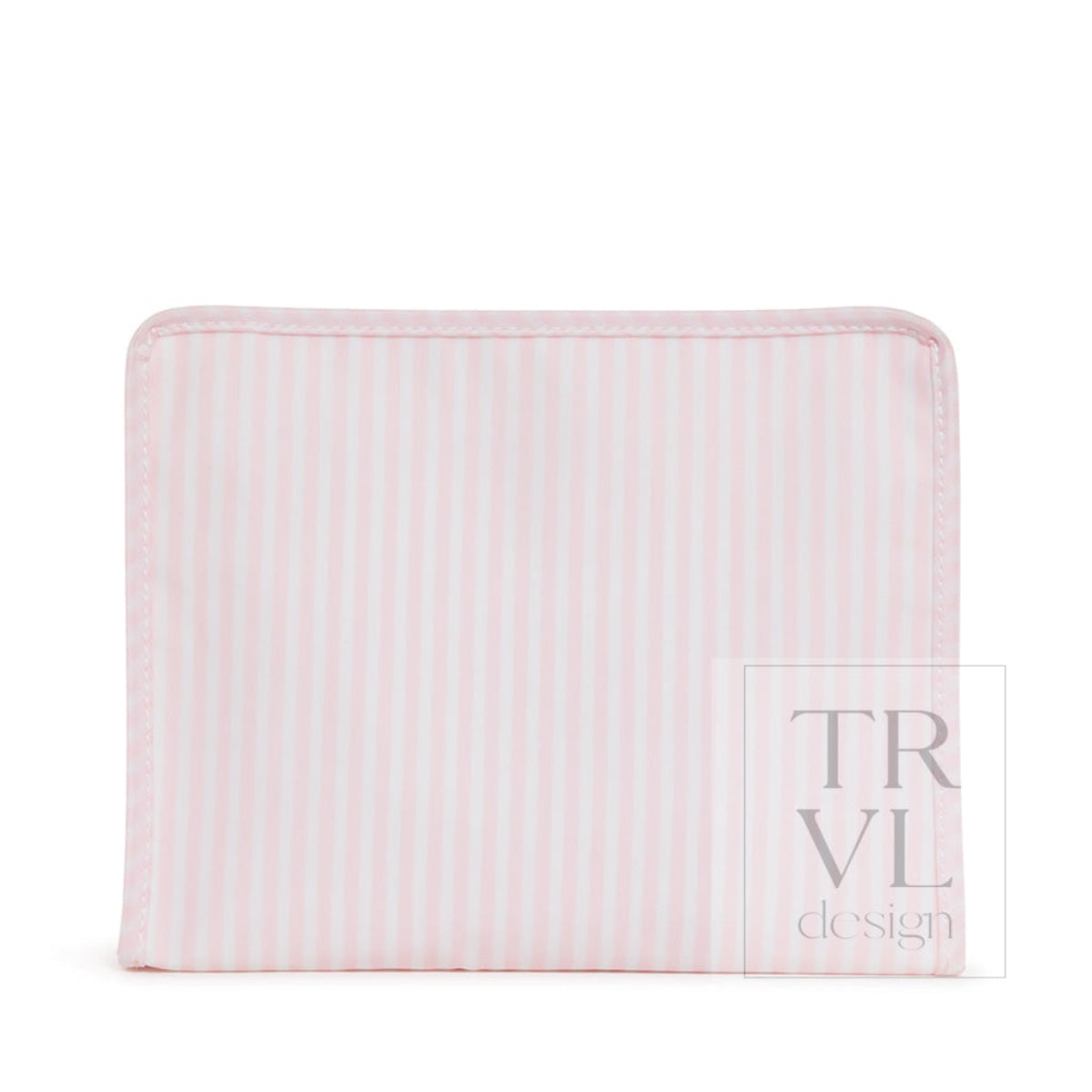 Roadie Large - Pimlico Stripe Pink Zip Pouch