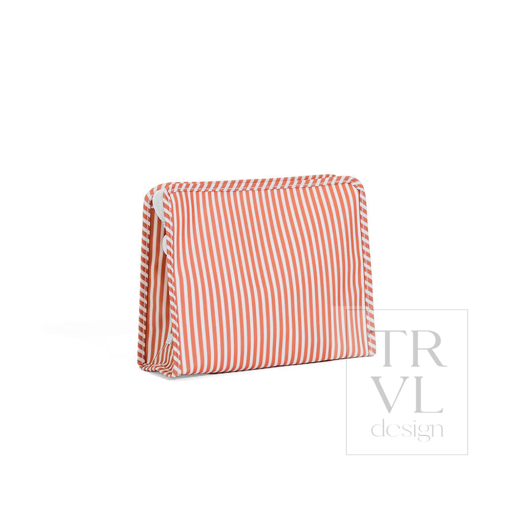 ROADIE LARGE Zip Pouch - PIMLICO STRIPE RUST - Travel Pouches