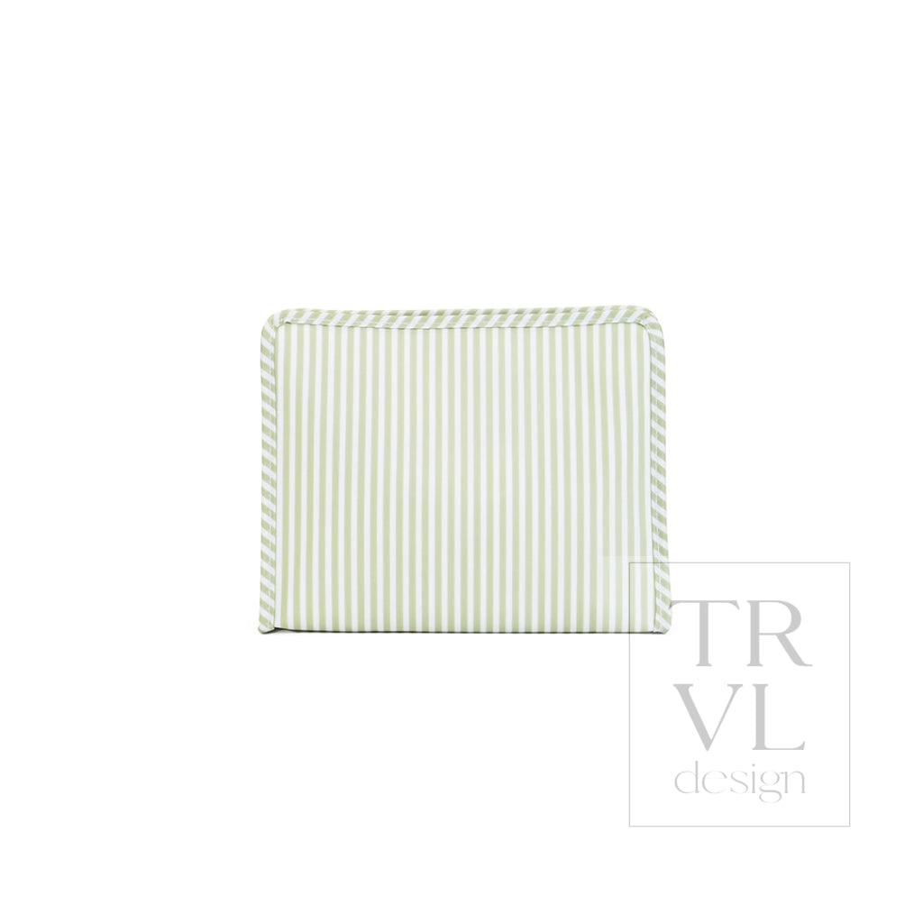 ROADIE LARGE Zip Pouch - PIMLICO STRIPE SAGE - Travel Pouches