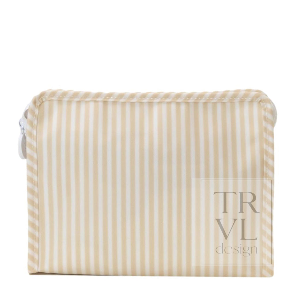 ROADIE LARGE Zip Pouch - PIMLICO STRIPE SAND - Travel Pouches