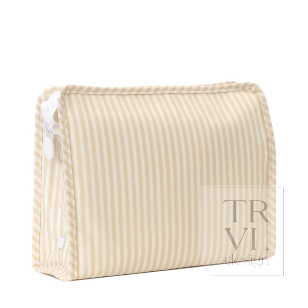 ROADIE LARGE Zip Pouch - PIMLICO STRIPE SAND - Travel Pouches