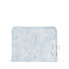 Roadie Medium - Bunny Toile Blue Zip Pouch *New!