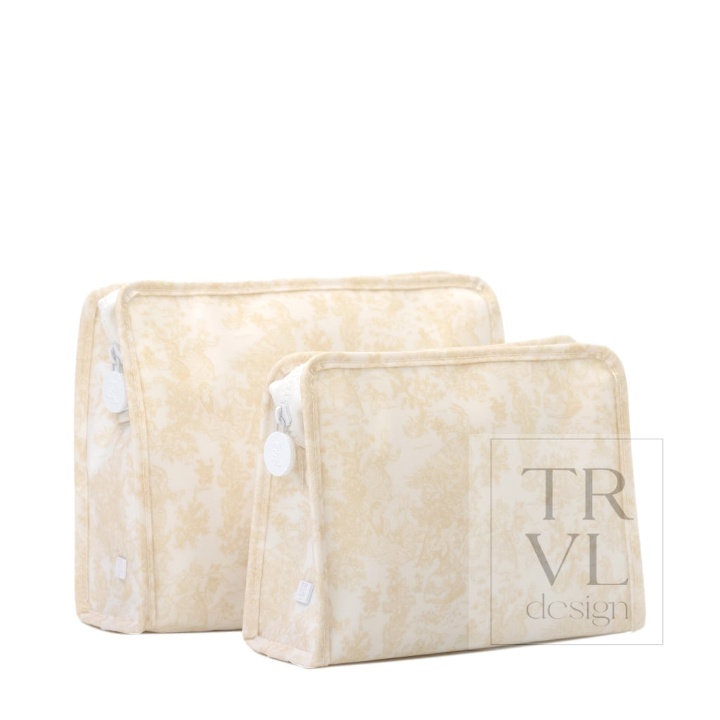 ROADIE MEDIUM Zip Pouch - BUNNY TOILE SAND - Travel Pouches