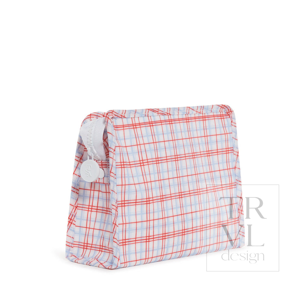 Roadie Medium - Classic Plaid Red Zip Pouch