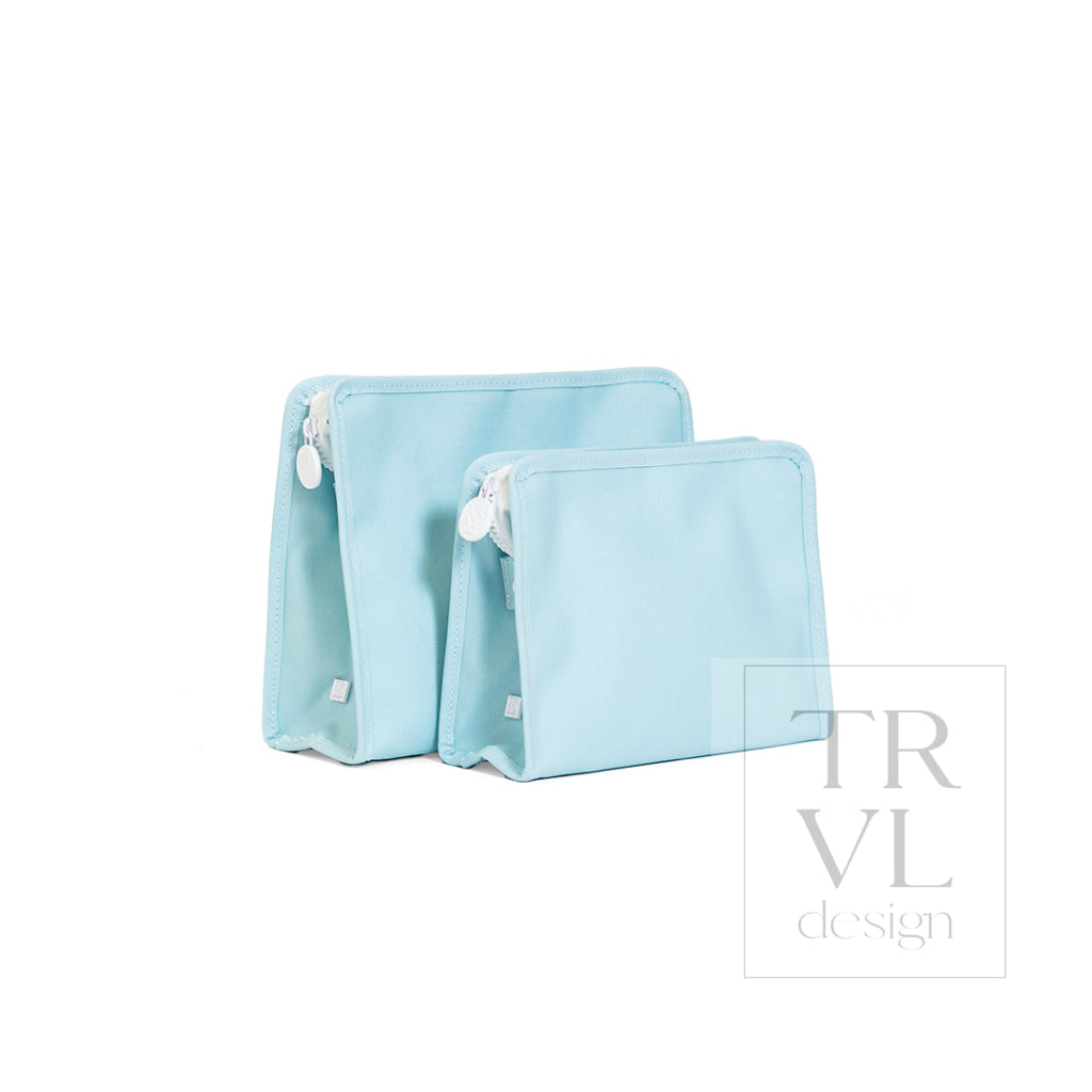 ROADIE MEDIUM Zip Pouch - COATED CANVAS LAKE BLUE - Travel Pouches