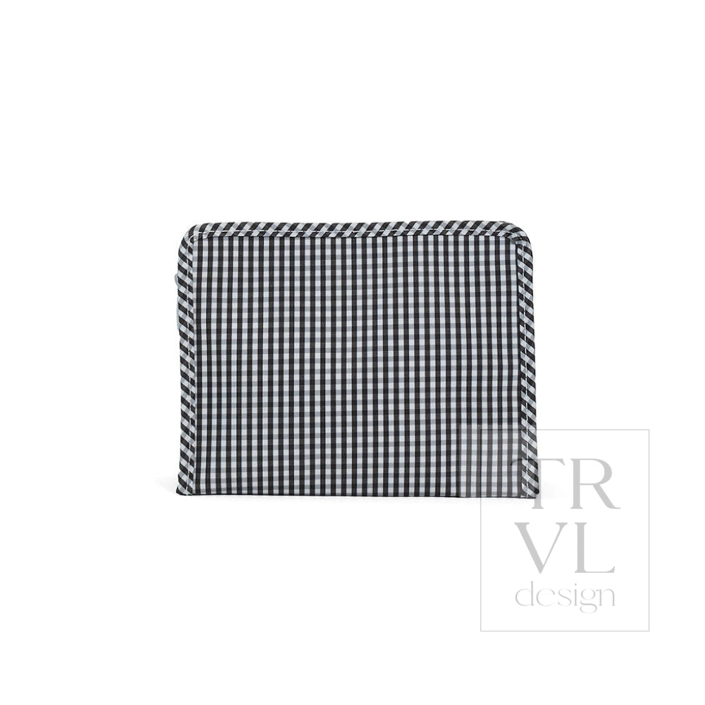 ROADIE MEDIUM Zip Pouch - GINGHAM BLACK - Travel Pouches