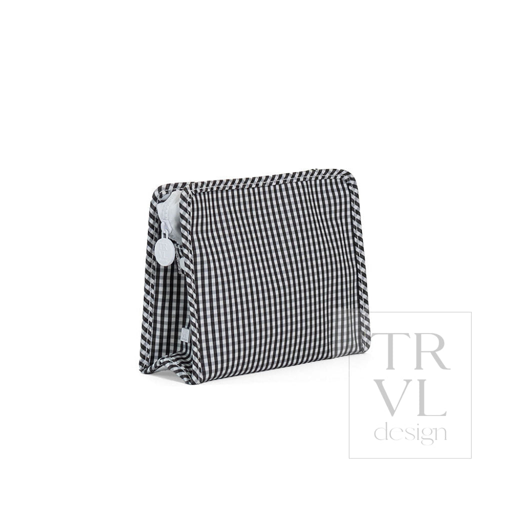 ROADIE MEDIUM Zip Pouch - GINGHAM BLACK - Travel Pouches