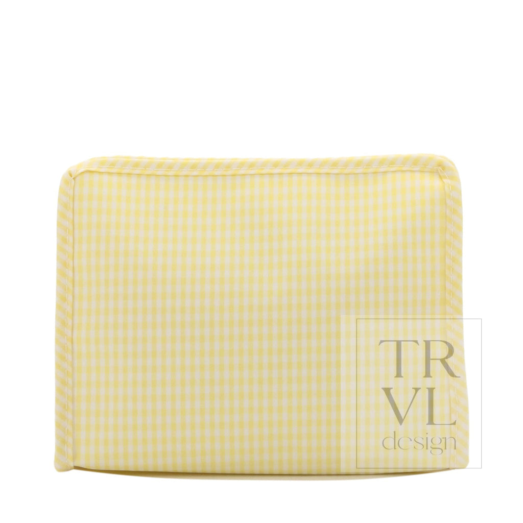 ROADIE MEDIUM Zip Pouch - GINGHAM BUTTERCUP - Travel Pouches