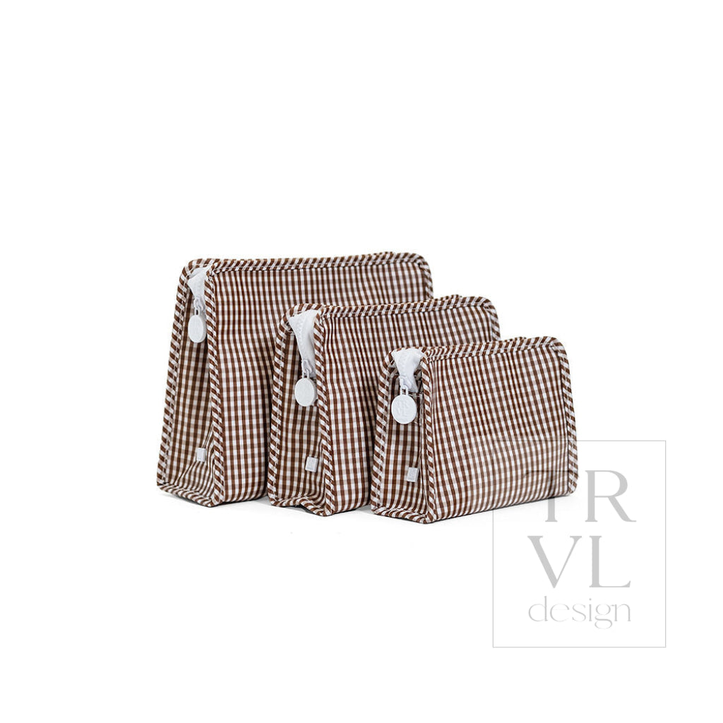 ROADIE MEDIUM Zip Pouch - GINGHAM COCO - Travel Pouches