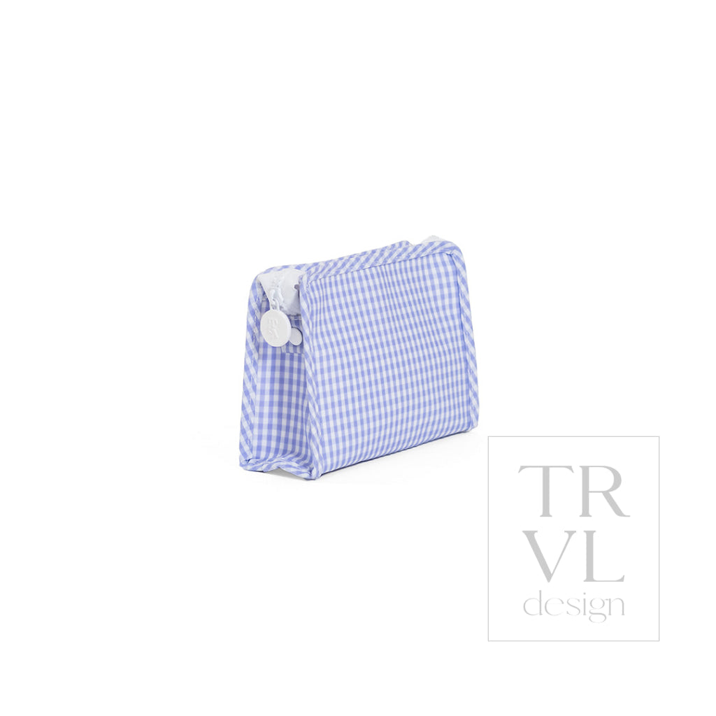 ROADIE MEDIUM Zip Pouch - GINGHAM LILAC - Travel Pouches