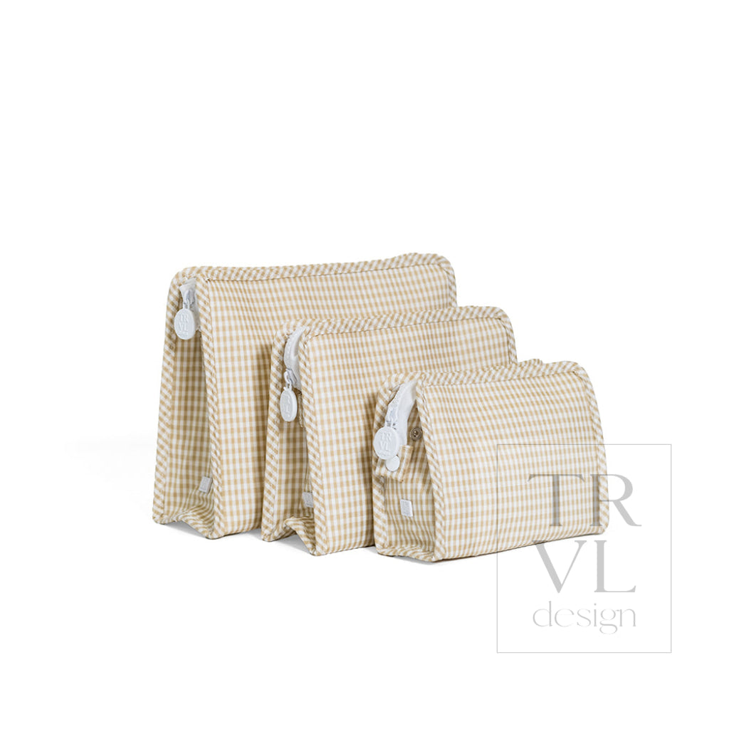 ROADIE MEDIUM Zip Pouch - GINGHAM NEW KHAKI 3 - Travel Pouches