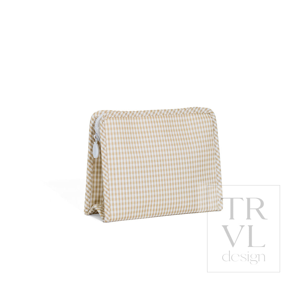 ROADIE MEDIUM Zip Pouch - GINGHAM NEW KHAKI 3 - Travel Pouches