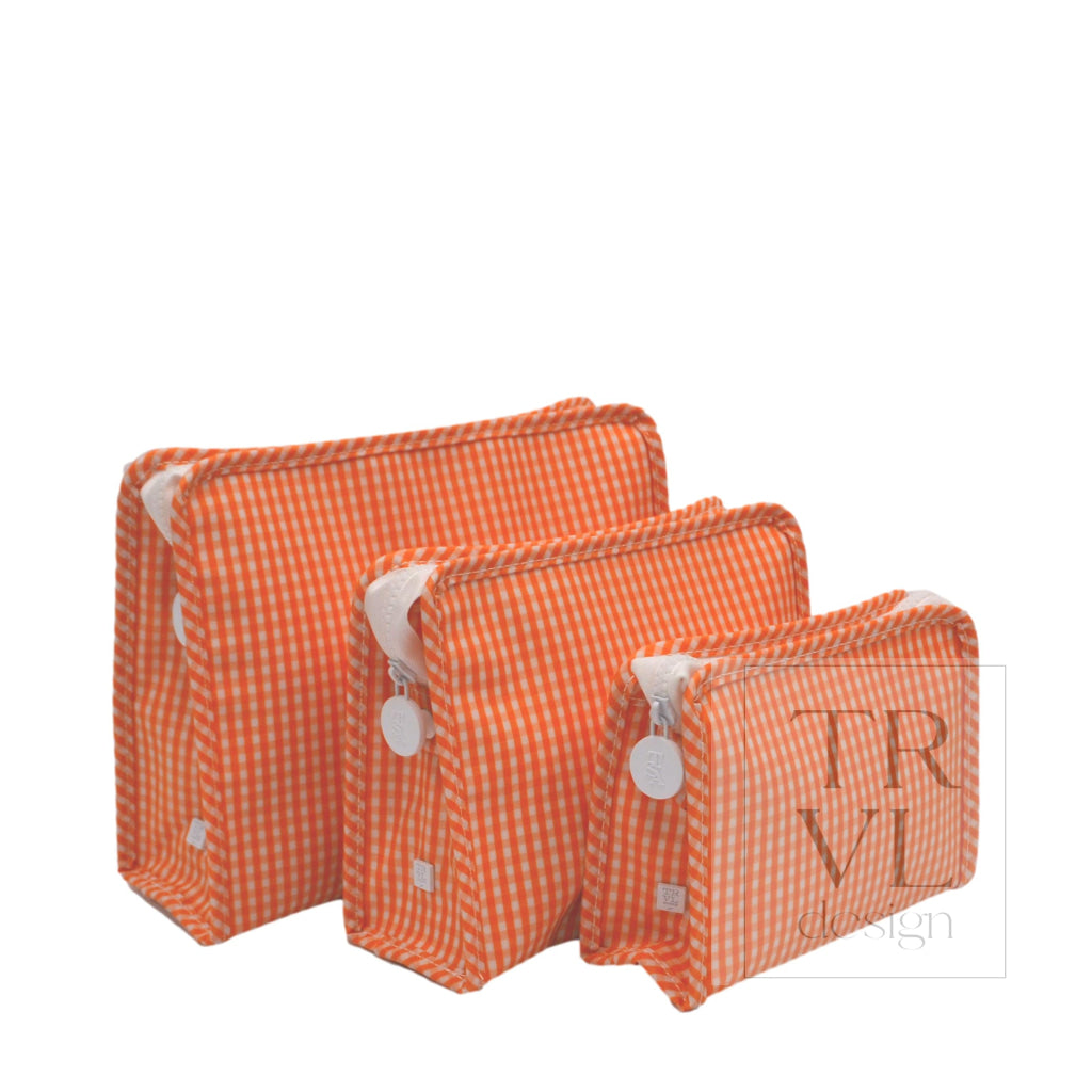 ROADIE MEDIUM Zip Pouch - GINGHAM ORANGE - Travel Pouches