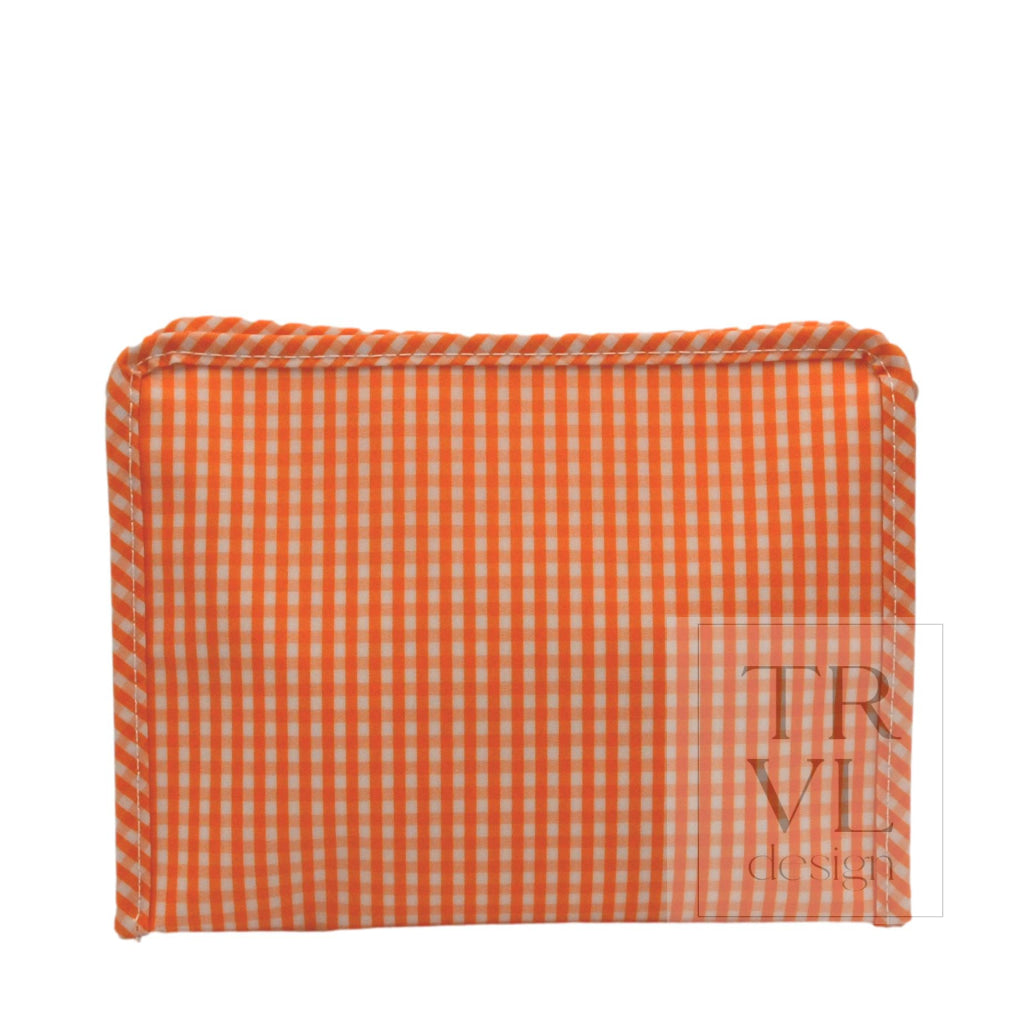 ROADIE MEDIUM Zip Pouch - GINGHAM ORANGE - Travel Pouches