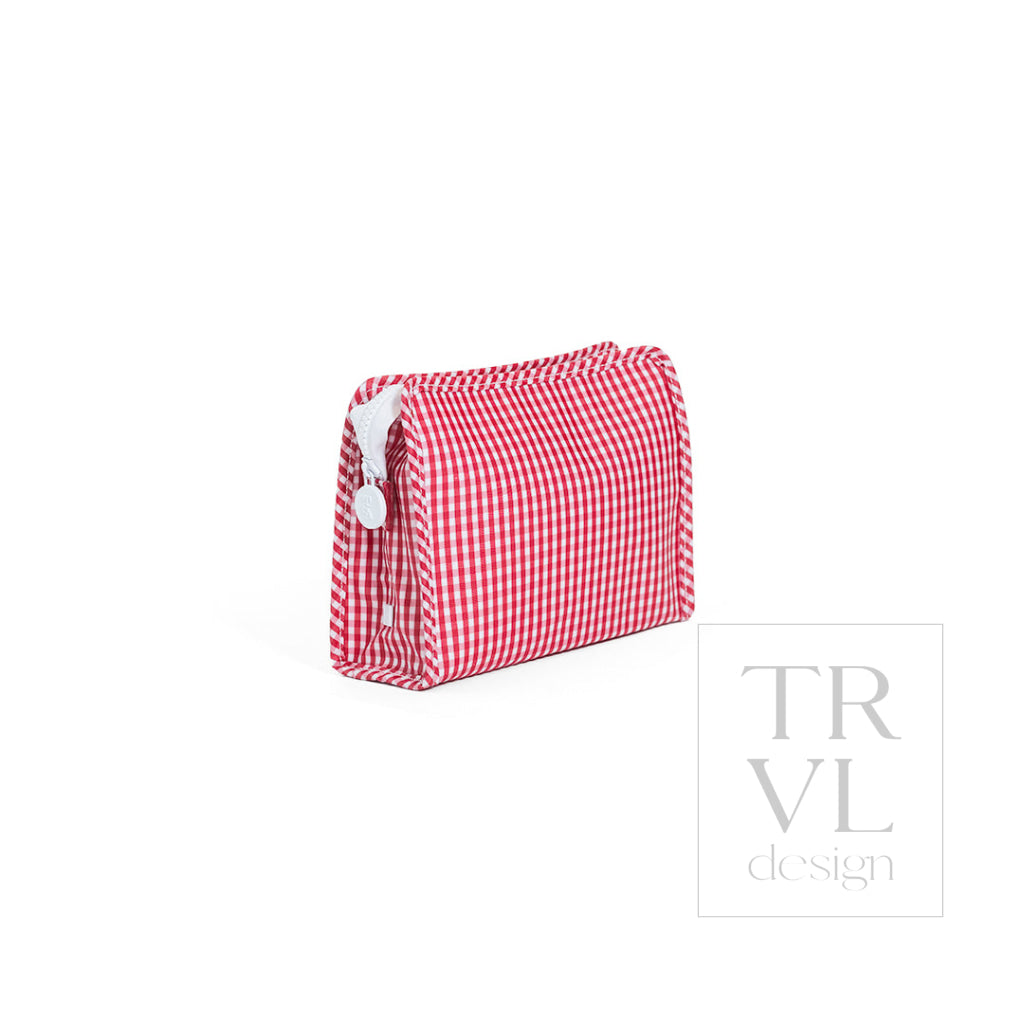 ROADIE MEDIUM Zip Pouch - GINGHAM RED *backorder due 7/15 - Travel Pouches