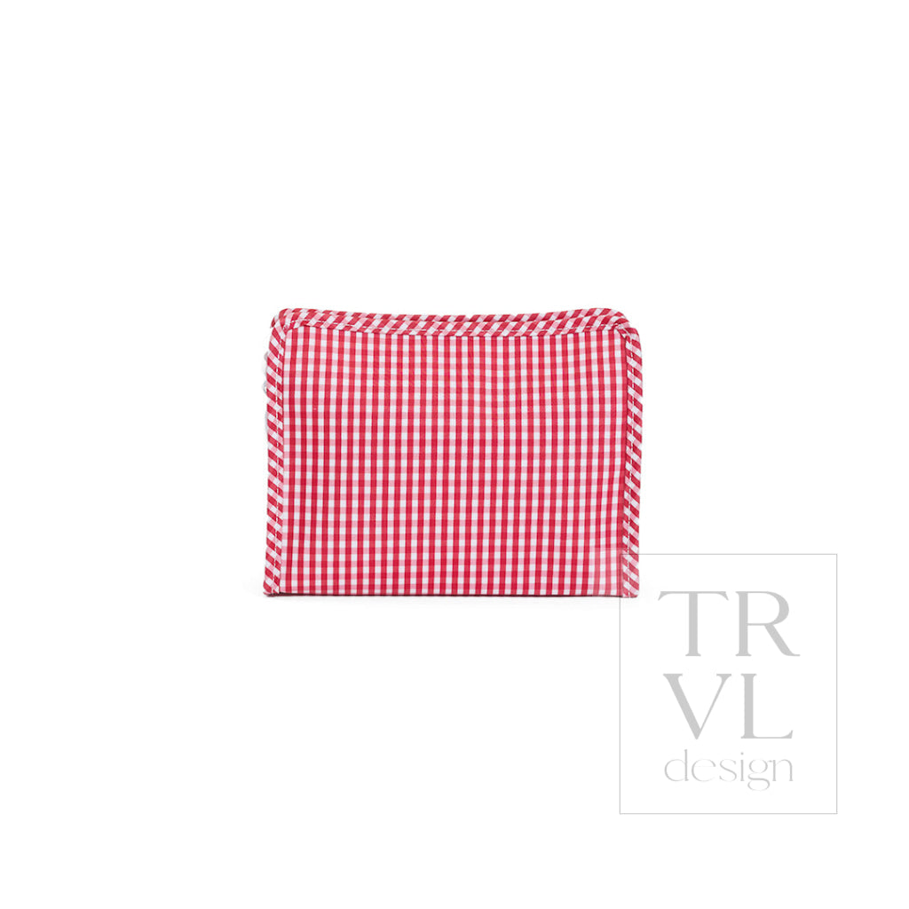 ROADIE MEDIUM Zip Pouch - GINGHAM RED *backorder due 7/15 - Travel Pouches