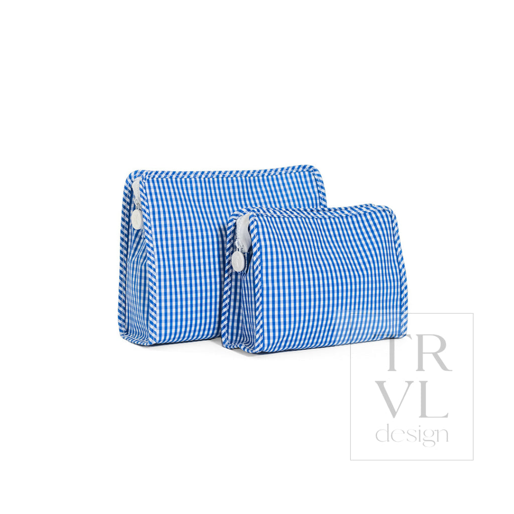 ROADIE MEDIUM Zip Pouch - GINGHAM ROYAL - Travel Pouches