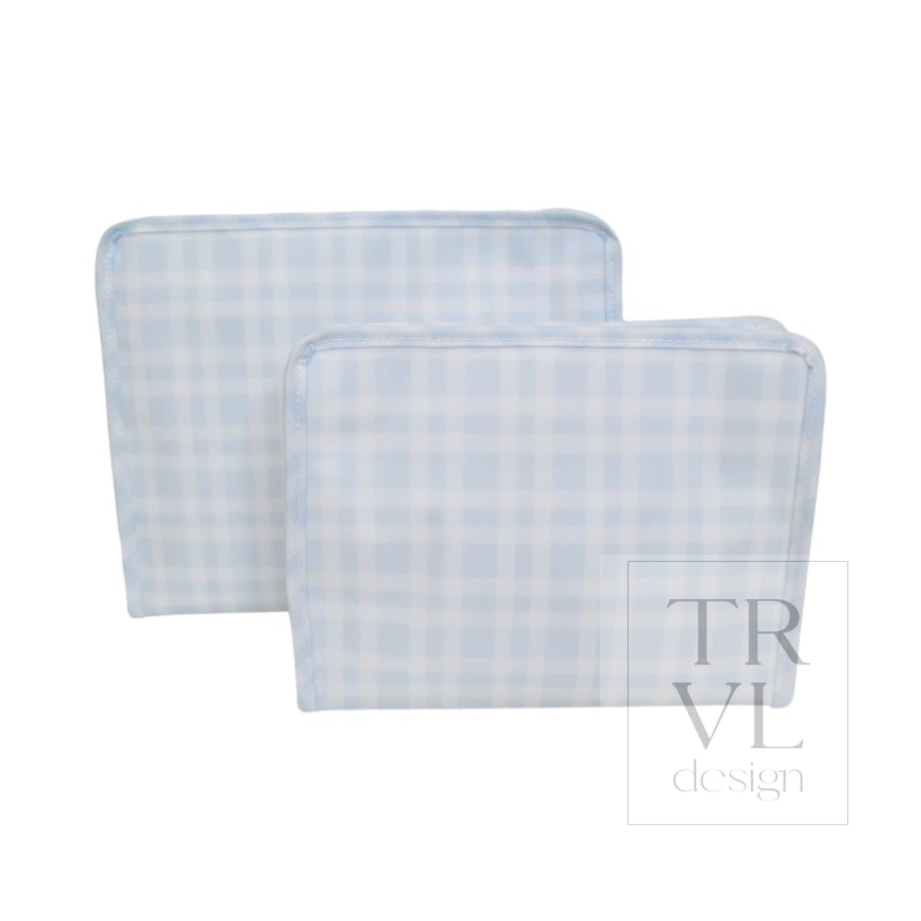 Roadie Medium - Pimlico Plaid Blue Zip Pouch *New! Pimlico Plaid Blue