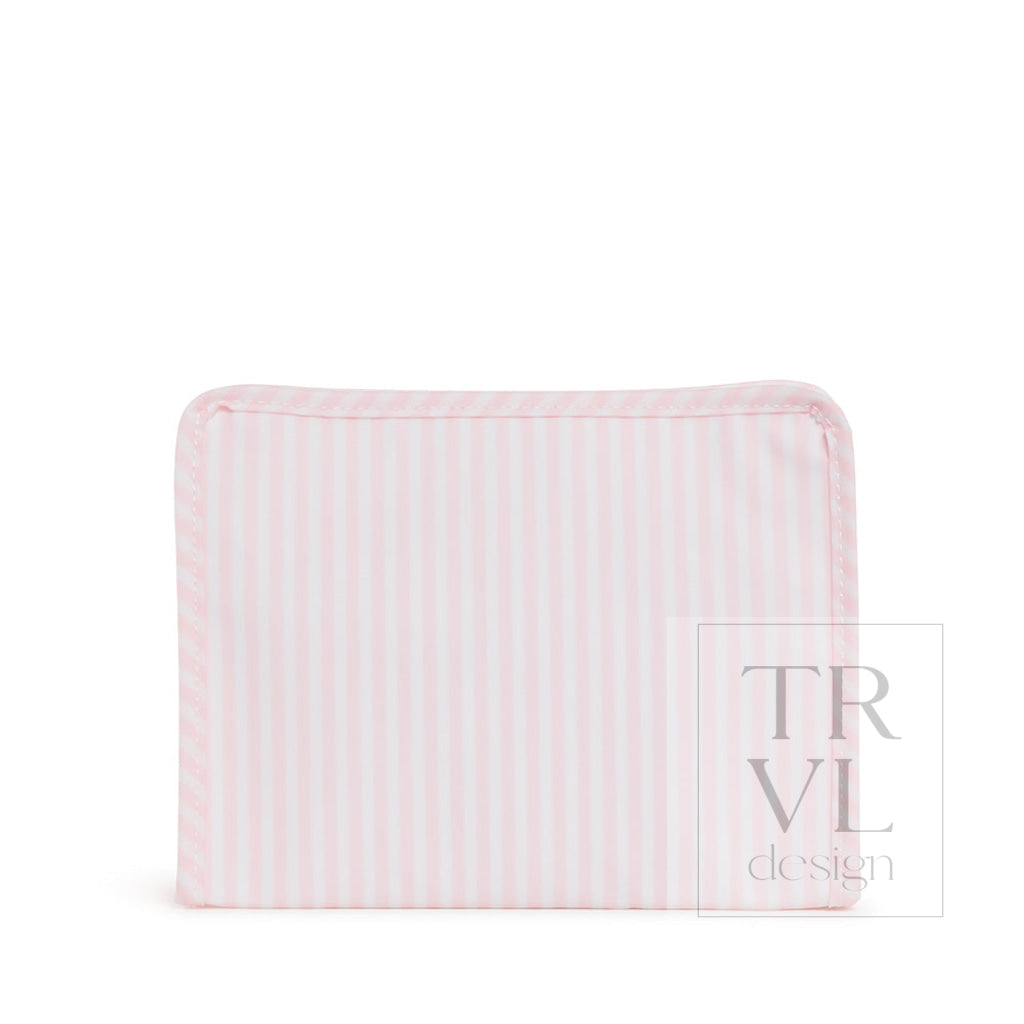 Roadie Medium - Pimlico Stripe Pink Zip Pouch