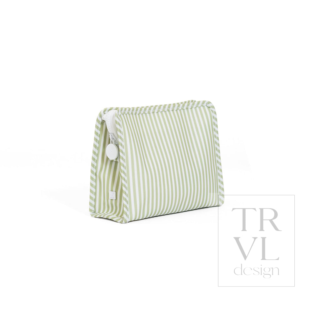 ROADIE MEDIUM Zip Pouch - PIMLICO STRIPE SAGE - Travel Pouches