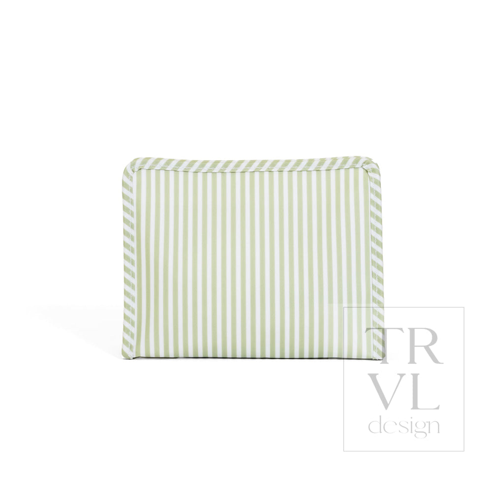 ROADIE MEDIUM Zip Pouch - PIMLICO STRIPE SAGE - Travel Pouches