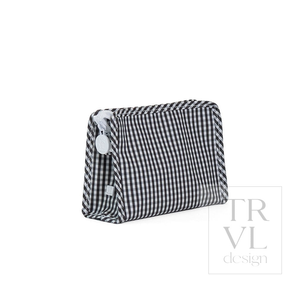 ROADIE SMALL - GINGHAM BLACK - Travel Pouches