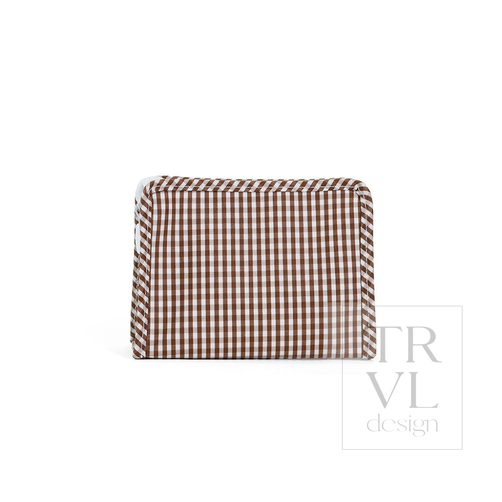 ROADIE SMALL Zip Pouch - GINGHAM COCO - Travel Pouches
