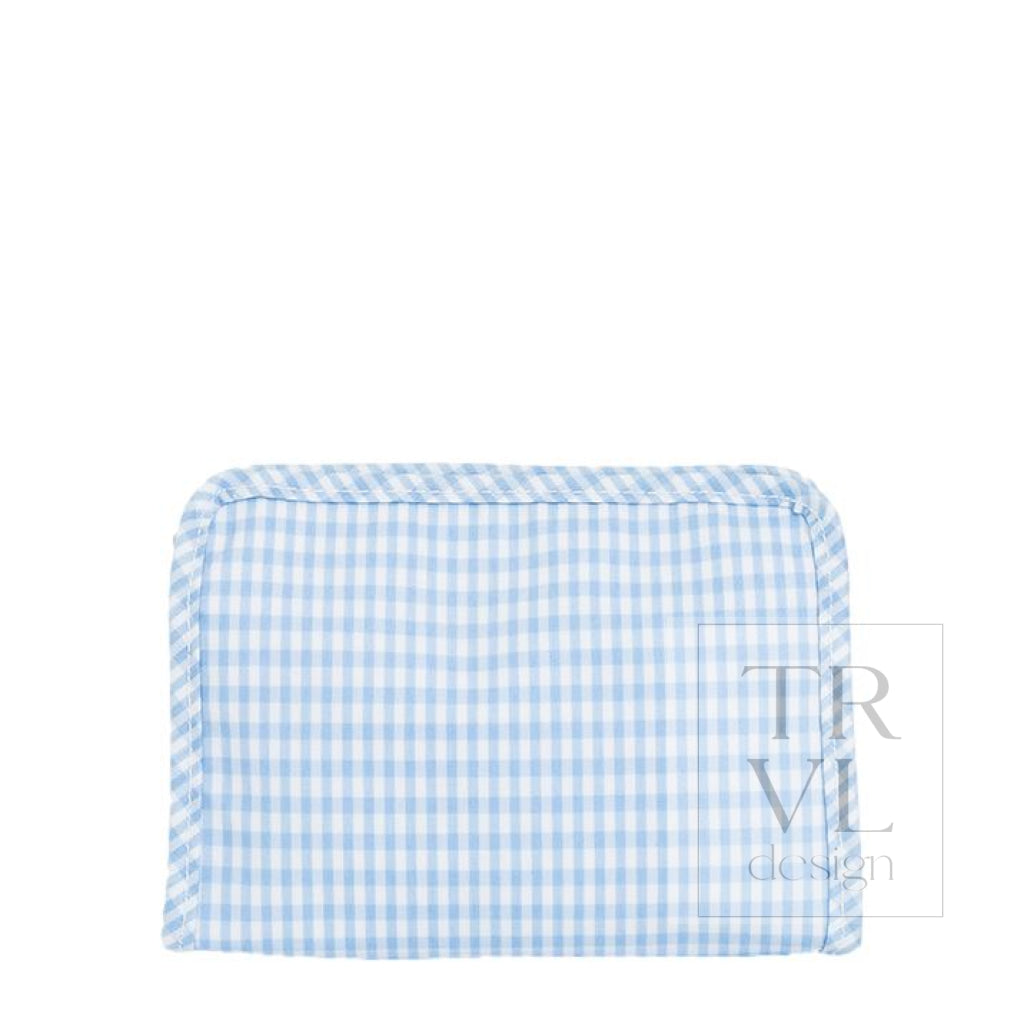 ROADIE SMALL Zip Pouch - GINGHAM MIST - Travel Pouches